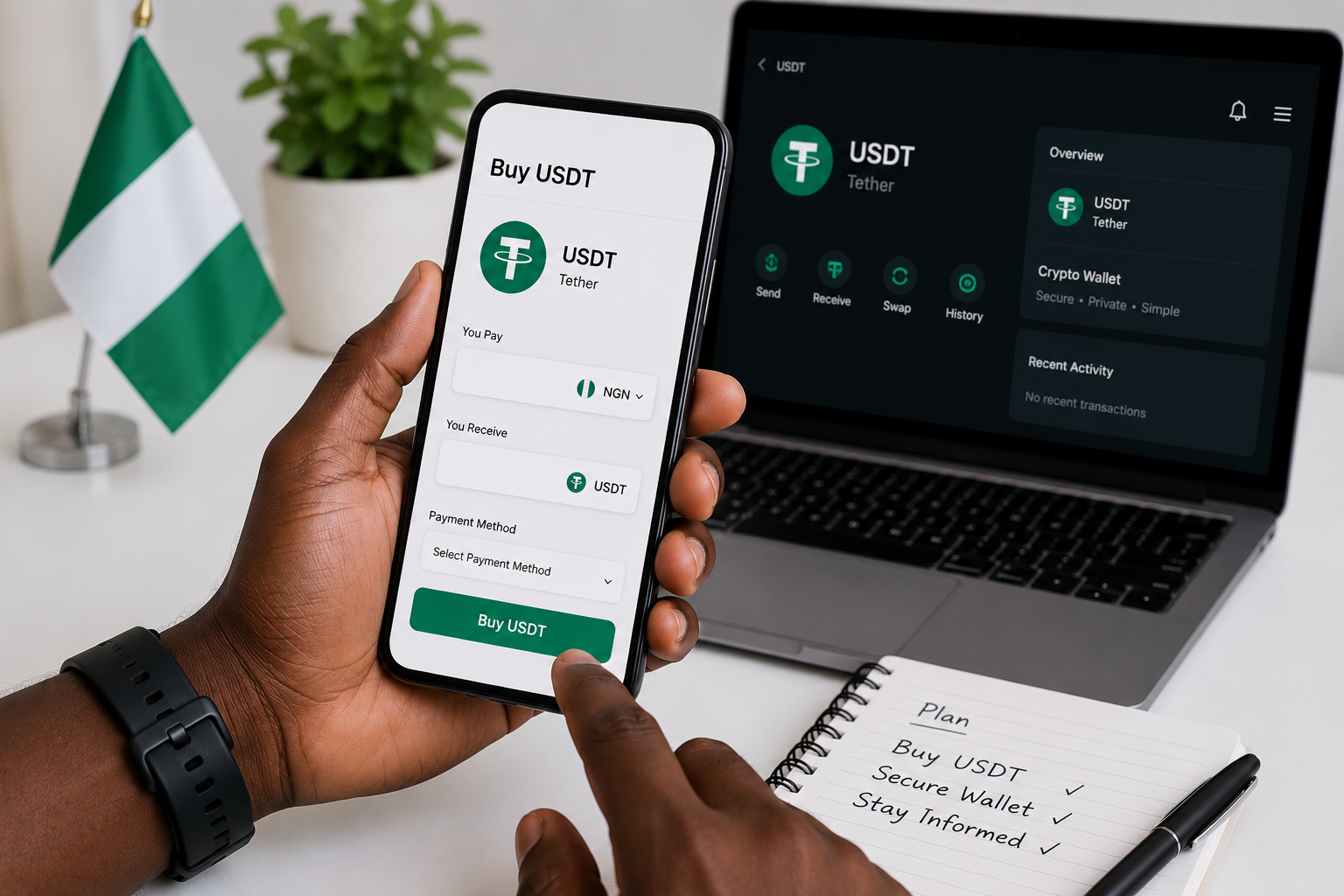 How to buy USDT in Nigeria with bank transfer